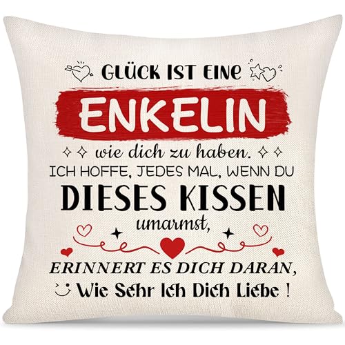 Yoskiasd Kissenbezug Geschenk für Enkelin Frauen Mädchen Geschenke von Oma Opa Kissenbezug Inspirierendes Graduierung Geschenk Geburtstag Geschenke Glück ist Eine Enkelin Wie Dich zu Haben Yoskiasd Kissenbezug Geschenk für Enkelin Frauen Mädchen Geschenke von Oma Opa Kissenbezug Inspirierendes Graduierung Geschenk Geburtstag Geschenke Glück ist Eine Enkelin Wie Dich zu Haben von Yoskiasd
