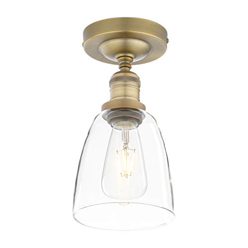 Yosoan Glocken Klar Glas Deckenleuchte Industrie Loft-Pendelleuchte Pendellampe Innenleuchte Stilvoll Schlicht Design Wandbeleuchte Lampe, Innenleuchte (antike) von Yosoan