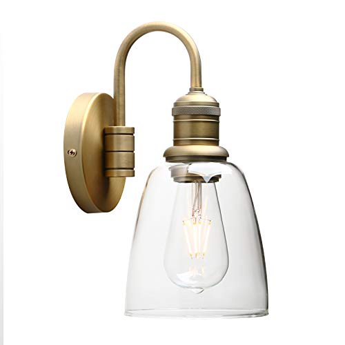 Yosoan Wandlampe Antik Wandleuchte Vintage Metall Wandlampe Retro Innen Wandlampe mit klarem Glas Lampenschirm für Office Home Küche Wohnzimmer Schlafzimmer Loft Bar (Antiquität) von Yosoan