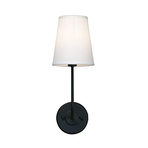 Yosoan Wandlampe weiße Stoffschirme Wandleuchte Einfache Moderne Mode Kreative Wandleuchte mit Stoffschirme (1 Stücke Schwarz Farbe) von Yosoan