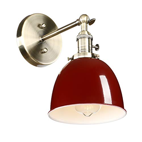 Yosoan Wandleuchte Antik Deko Design innen Wandbeleuchtung Vintage Industrie Loft-Wandlampen Wandbeleuchtung (Rot) von Yosoan