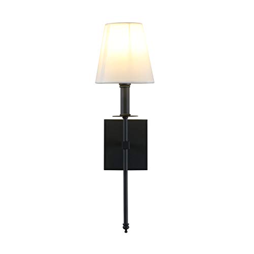 Yosoan Wandleuchte Wandlampe Einfache Moderne Kreative Wandleuchtung mit Stoffschirme für Küche/Esszimmer/Schlafzimmer/Café/Bar/Club (1 Stück Schwarz Farbe) von Yosoan
