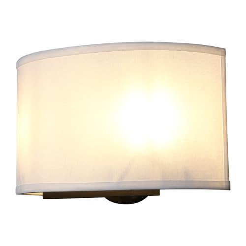 Yosoan Wandleuchte mit Stoffschirme Wandlampe Lampe Wandleuchten mit E27 für Spiegel, Wohnzimmer, Schlafzimmer und Treppe (1 Stk mit weißem Stoffschirme) von Yosoan