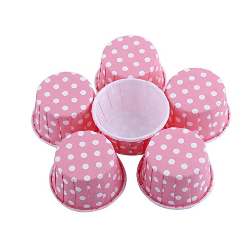 Yosoo 100er Backen Tassen Mini Papier Kuchen Cupcake Wrappers Fällen Halter für Muffin Cups Liner Cupcake Papier Backen Farbe für Halloween Hochzeit Geburtstag Party Dekoration Allerheiligen(pink) von Yosoo