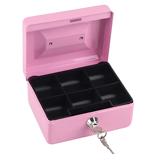 Premiumqualität von Sicherheit Safe Aufbewahrungsbox für Medikamenten Box Geldklammer Edelstahl Edelstahl mit der Schlüssel Pink von Yosoo