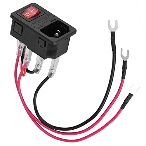 3D-Drucker-Netzschalter, U-Typ-Stecker 10A 220V/110V-Netzschalter, Wippschalter Steckdosen-Eingangsmodul-Stecker mit Sicherung, 3D-Drucker-Zubehörteile von Yosoo Health Gear