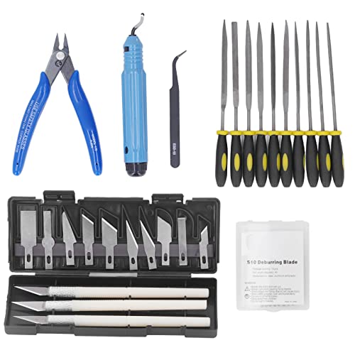 3D-Drucker-Reinigungswerkzeug-Set, 3D-Druckzubehör, 3D-Druckwerkzeug, Modellschnitzmesser-Trimmfeilen-Werkzeugset Zum Reinigen und Schleifen von Yosoo Health Gear