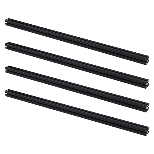 4 Stück 1000mm 4040 T-Schlitz Europäischer Standard Eloxierte Linearschiene, Aluminium-Extrusionsprofil, Extrudierter Führungsrahmen für 3D-Drucker, Lasergravurmaschine, CNC-Werkbank, DIY, Schwarz von Yosoo Health Gear