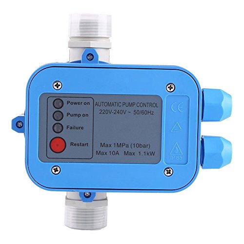 Automatik Pumpe Druckschalter, 220V Druckschalter, Wasserpumpenregler Automatischer Wasserpumpendruckregler Auto Control Unit Elektronischer Schalter für Haus, Hof, Garten, Gewächshaus von Yosoo Health Gear