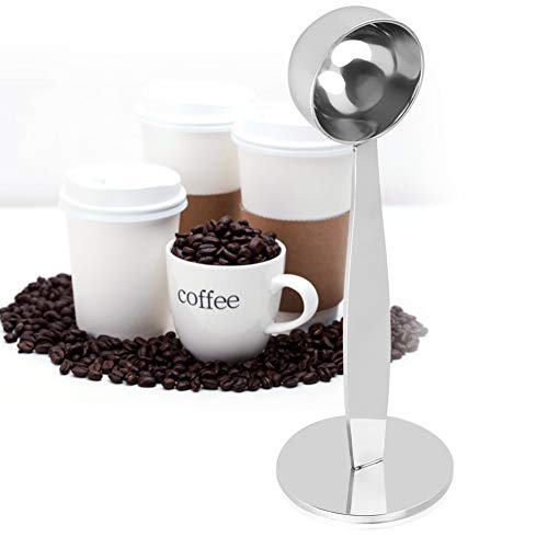 Coffee Bean Scoop Kaffeelöffel mit Doppeltem Verwendungszweck, 2-in-1-Messlöffel für Kaffeebohnenpulver, Langer Handlöffel mit Zwei Enden für Kaffeemilchsaftpulver, Esslöffel aus 201 Edelstahl von Yosoo Health Gear