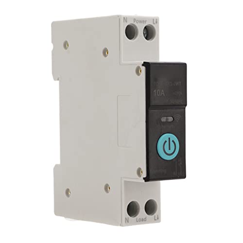 Din Rail Circuit Breaker, Smart WIFI Switch Handy-Fernbedienung, 3 Timing-Modi Kabellose Funktion für Haushaltsgeräte, Anwendbare APP für Tuya Smart (10 A) von Yosoo Health Gear