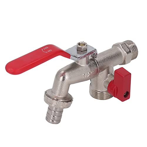 Doppelventil-Wasserhahn, 1-in-2-out, Waschmaschinenschlauch, Kugel, Zinklegierung, Gartenzubehör, 1/2 Zoll, 3/4 Zoll, Galvanisiert für Wasserleitungen, Toilettenventil, Eisbereiter Doppelventil-Wasserhahn, 1-in-2-out, Waschmaschinenschlauch, Kugel, Zinklegierung, Gartenzubehör, 1/2 Zoll, 3/4 Zoll, Galvanisiert für Wasserleitungen, Toilettenventil, Eisbereiter von Yosoo Health Gear