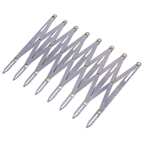 Erweiterbare Nählehre, Aluminium-Knopfloch-Abstandshalter, Erweiterbares Handwerks-Nählehre-Lineal, Multifunktionales äquidistantes Messmarkierungswerkzeug von Yosoo Health Gear