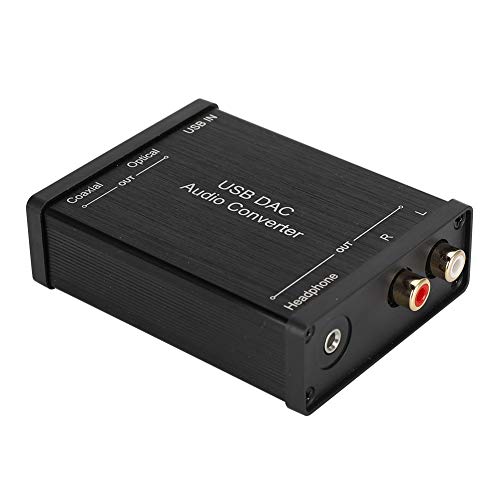 GV-023 Digital-zu-Analog-DAC-Audiokonverter, USB-Soundkarte, SPDIF-Koaxial-RCA-PCM und Optischer 3,5-mm-Kopfhörerbuchsenadapter für Aktive Aktivlautsprecher mit Heimarbeitsplatz von Yosoo Health Gear