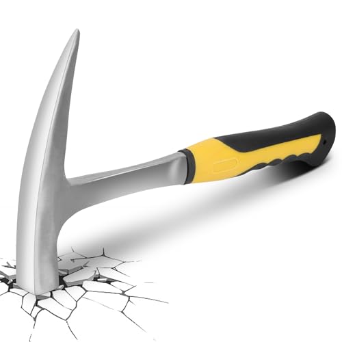 Geologischer Erkundungshammer, Geologische Hammer, Rock Plektrum, Doppelkopf-Flachmundhammer, Geologischer Entenschnabel aus Ziegeln Zum Spalten, Anheben (L) von Yosoo Health Gear