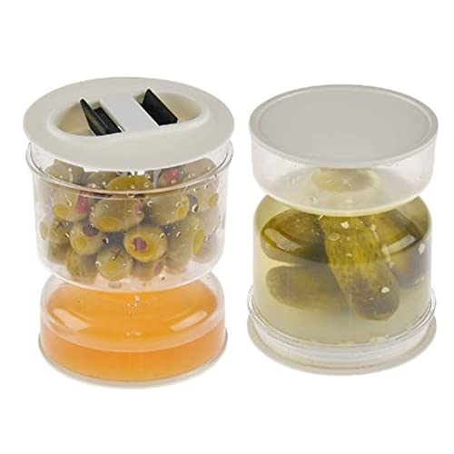 Glas-Einmachglas mit Sieb, Sanduhr, Einmachglas und Oliven-Sanduhrglas, Einmachglas, Safttrennglas für Gurken-Oliven-Essiggurken von Yosoo Health Gear