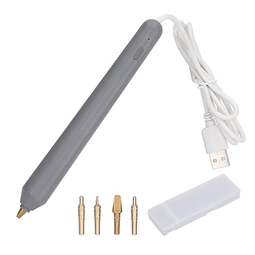 Heißfolien-Prägestift, USB-Heißfolienstift mit 4 Heizstiftspitzen, Stempelpräge-Zeichenstift für Kartenherstellung, Basteln, Scrapbooking von Yosoo Health Gear