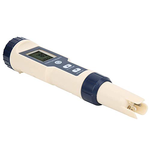 PH Messgerät Pool Thermometer pH Wert TDS EC Temperatur 5-in-1-Digital-Wassertester PH EC TDS Salzgehalt und Temperatur Multifunktionales Wassertestmessgerät für Trinkwasseraquarien, Schwimmbecken von Yosoo Health Gear