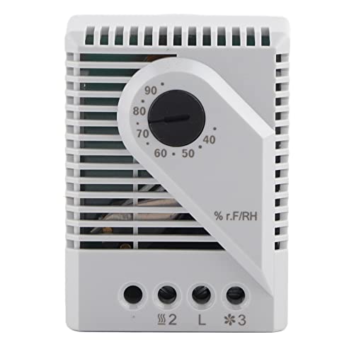 MFR012 Mechanischer Feuchtigkeitsregler, Hygrostat, Heizlüfter, Gehäuse aus PC-Material, Hitzebeständig, Regler, Regler, Luftentfeuchter, Luftbefeuchter für TV-Schrank (MFR012) von Yosoo Health Gear