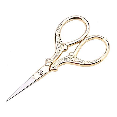 Yosoo Health Gear Nähschere Gold Hochwertige Antike Europäische Gemusterte Präzisionsschere Aus Edelstahl Für Stickerei, Haushalt, Schneider, Diy Handwerk, Ideal Präzise Textilarbeit Und von Yosoo Health Gear