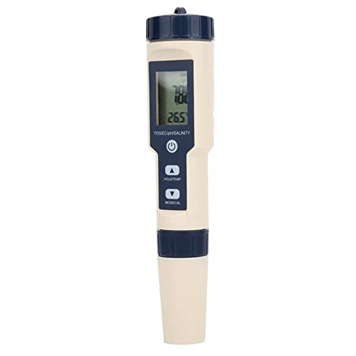 PH Wert Messgerät, PH Wert Messgerät Pool, 5 in 1 Tragbares Digitales PH-/Salzgehalt-/Temp-/TDS-/EC-Messgerät, Multifunktionaler Wasserqualitätstester-Detektor PH Wert Messgerät, PH Wert Messgerät Pool, 5 in 1 Tragbares Digitales PH-/Salzgehalt-/Temp-/TDS-/EC-Messgerät, Multifunktionaler Wasserqualitätstester-Detektor von Yosoo Health Gear