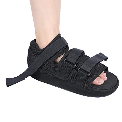 Post OP Wiederherstellungsschuh, 1 Stk. Fuß Zehen Geh Wiederherstellungsschuh für Gebrochenen Fuß, Gipsschuh mit Verstellbaren Trägern, Orthopädische Fraktur Stützschuhe nach (Schwarz) von Yosoo Health Gear