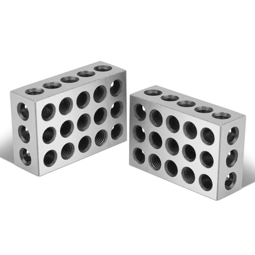Präzisionsblöcke, Parallelblöcke, Parallelblöcke Metrische, Spannblöcke Metrisch, 1-2-3 Spannblöcke, präzisionsgehärteter Stahl 23-Loch-Spannblock 0,0001"Maschinist 123 Vorrichtung für Fräsmaschine von Yosoo Health Gear