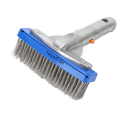 Schwimmbadbürste aus Edelstahl Zum Reinigen von Wänden, Fliesen und Böden. Robuster Bürstenkopf mit Starken Borsten und EZ-Clips von Yosoo Health Gear