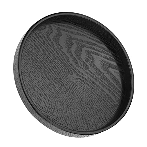 Tablett Rund, Rundes Hölzernes Serviertablett, Serviertablett Rund Schwarz Kann überall in Hotels, Restaurants, Cafés, Kantinen, Zu Hause Usw. Verwendet Werden (30cm) von Yosoo Health Gear