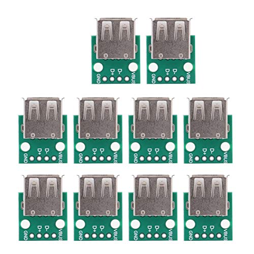 Yosoo Health Gear USB-Breakout-Board für Frauen, 10-teiliges USB-zu-DIP-Adapter 4-polig USB-Breakout-Board Typ A für DIY-USB-Netzteil und Breadboard-Design von Yosoo Health Gear