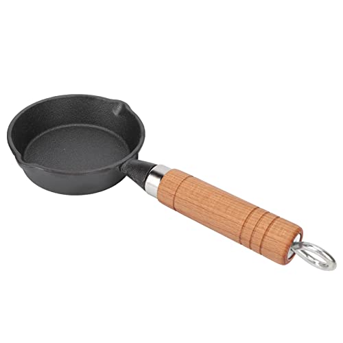 Yosoo Health Gear 10CM Gusseisenpfanne mit Holzgriff Eierbraten Mini Pfannkuchen mit Flachem Boden Küchenutensilien Antihaftherd Zum Frühstück Geeignet Gasherd & Induktion von Yosoo Health Gear