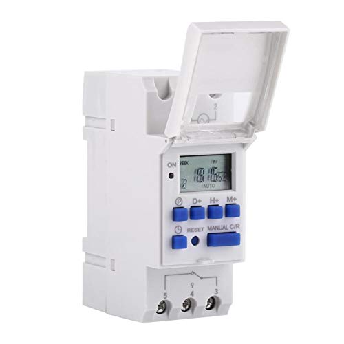 Digitaler Timer-Schalter, digitaler wöchentlicher programmierbarer DIN-Schienen-Timer mit LCD-Anzeige, elektronischer Relais-Zeitschalter 16 EIN und AUS, 220 V.(220V) von Yosoo Health Gear