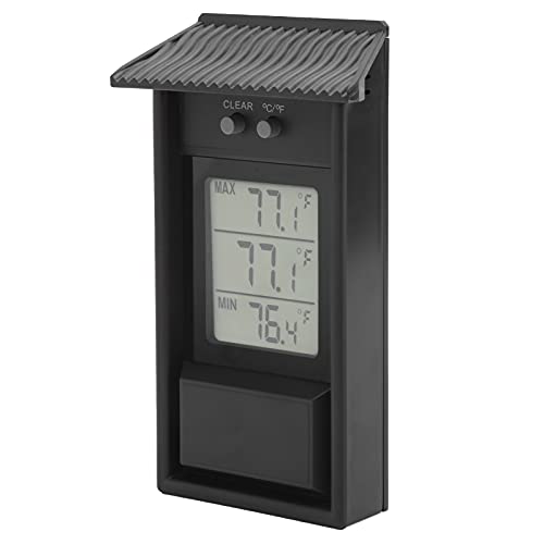 Yosoo Health Gear Digitales Min Max Thermometer, Gewächshaus Thermometer Wasserdichtes Außentemperaturmessgerät Gartenzubehör für Gartengewächshäuser von Yosoo Health Gear