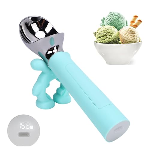 Yosoo Health Gear Erhitzte Eiscremeschaufel, Wiederaufladbare Elektrische Schaufel mit LED -Anzeige Erhitzt auf 70 ° C für Harte Gefrorene Desserts Kinder (BLUE) von Yosoo Health Gear