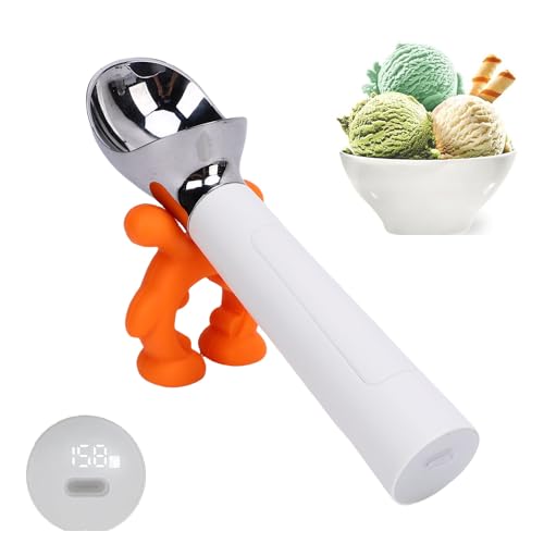 Yosoo Health Gear Erhitzte Eiscremeschaufel, Wiederaufladbare Elektrische Schaufel mit LED -Anzeige Erhitzt auf 70 ° C für Harte Gefrorene Desserts Kinder (WHITE) von Yosoo Health Gear