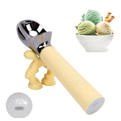 Yosoo Health Gear Erhitzte Eiscremeschaufel, Wiederaufladbare Elektrische Schaufel mit LED -Anzeige Erhitzt auf 70 ° C für Harte Gefrorene Desserts Kinder (YELLOW) von Yosoo Health Gear