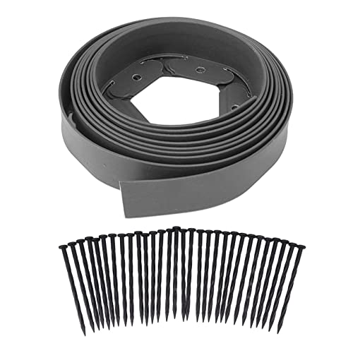 Yosoo Health Gear Gartenbegrenzung, PE-Landschaftseinfassungs-Set mit 15 Spikes, Flexible Rasenkante für Blumenbeete, (5cm*5cm*5m) von Yosoo Health Gear