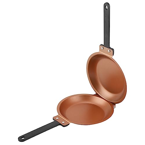 Doppelseitige Grillpfanne, 19cm Bratpfanne Antihaft-Pfannkuchenmacher Gusseisenpfanne Doppelseitige Pfannkuchen-Bratpfanne Eierpfanne, Omelettpfanne, Runde Eierpfanne, Flache Grillplatte von Yosoo Health Gear