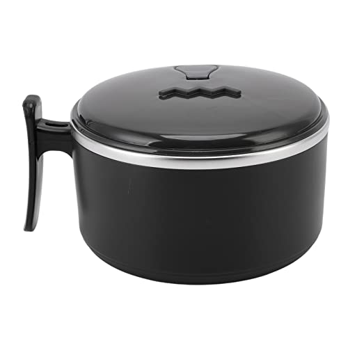 Yosoo Health Gear Isolierte Schüssel 304 Edelstahl mit Deckelständer Design Hohl Doppelschicht -Wärmeisolierung Ramen Becher Lebensmittelbehälter für Küche (BLACK) von Yosoo Health Gear