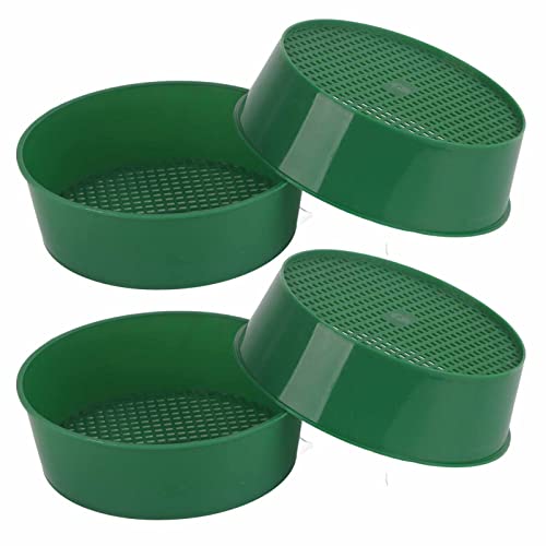 Yosoo Health Gear Kleine Plastikrunde Gartensieb, 4pcs Gartensieb Boden Sifter Mesh Sukkulente Pflanzen Sandstein Filter Werkzeug Gartenwerkzeug 15,7 X 15,7 X 5 cm von Yosoo Health Gear