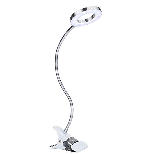 Yosoo Health Gear Kosmetiklampe, LED Schreibtischlampe Klemmbar, Tattoo-LED-Leuchten mit 2 Farbmodi, 360 ° Schwanenhals Bettlicht Schreibtischlampe für Bett Schreibtisch Tisch und Büro, Makeup Tattoo von Yosoo Health Gear