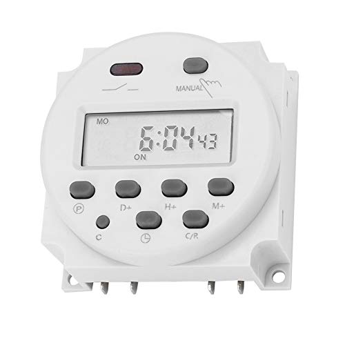 Zeitschaltuhr 12VDC 16A Digitaler elektronischer LCD Zeitrelaisschalter Programmierbarer LCD Mikrocomputer Mini Steuerungs Zeitschaltuhr CN101A von Yosoo Health Gear