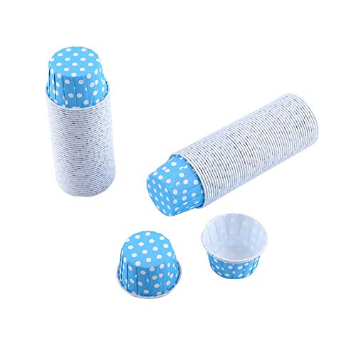 Yosoo 100er Backen Tassen Mini Papier Kuchen Cupcake Wrappers Fällen Halter für Muffin Cups Liner Cupcake Papier Backen Farbe für Halloween Hochzeit Geburtstag Party Dekoration Allerheiligen(Blue) von Yosoo