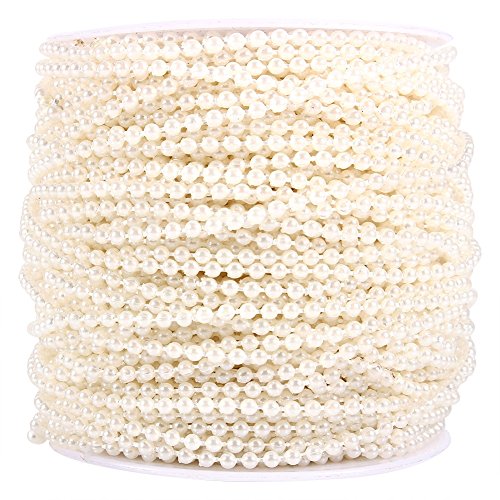 DIY Perlen Synthetische-Girlande Perlen Dekoration Hochzeit 3 mm ABS, beige von Yosoo