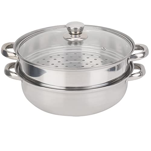 Edelstahl Kochgeschirr 27cm/11in 2 Layer Dampfer Topf Kocher Doppel Kessel Suppe Dämpfen Zum Kochen und Essen Dampf auf Gas, Elektrisch, Grill Herd von Yosoo