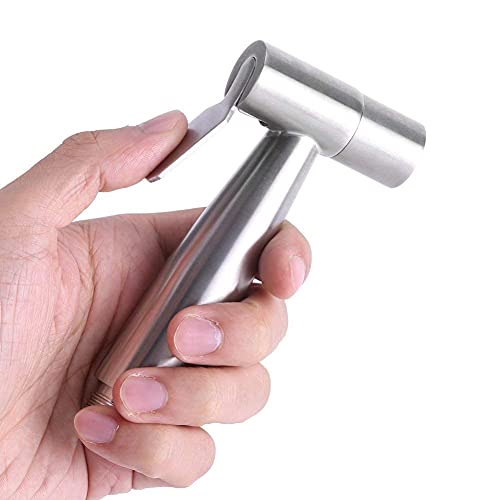 Handbrause WC-Handtasche Kopf Dusche Edelstahl Drucksprüher Bidet für Badezimmer Dusche Silber von Yosoo