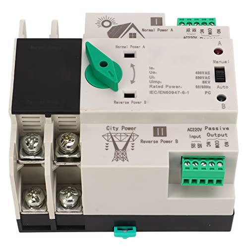Leistungsübertragungsschalter Automatischer Übertragungsschalter Automatischer Dual-Power-Übertragungsschalter 2P Millisekunde-Schaltkreis-Schnellregler PV-Typ AC220V(100A) (80A) von Yosoo