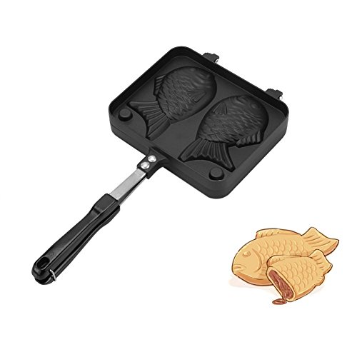 Yosoo Non-Stick Bakeware Waffel Kuchen Maker Pan mit 2-seitigen Fisch Form Aluminiumlegierung Form von Yosoo