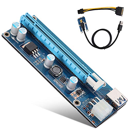PCI-E 16x Extender Riser-Adapter mit 6-poliger Stromschnittstelle, Stabiles Netzteil, Netzkabel für Grafikkarten-Mining von Yosoo