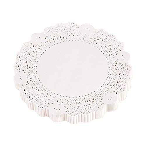 Papier Deckchen ausgehöhlten, Tortenspitze Vintage Lace Paper Deckchen Kuchen Verpackung Pads Hochzeit Geschirr Dekoration Set von 180 Multi Größe(9.5inch) von Yosoo